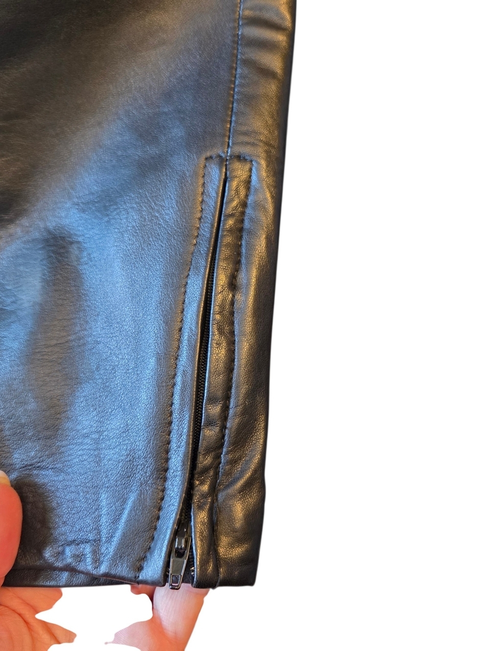 Danier Black High-Rise Leather Skinny Pants Size 00 - Picture 3 of 6
